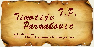 Timotije Parmaković vizit kartica